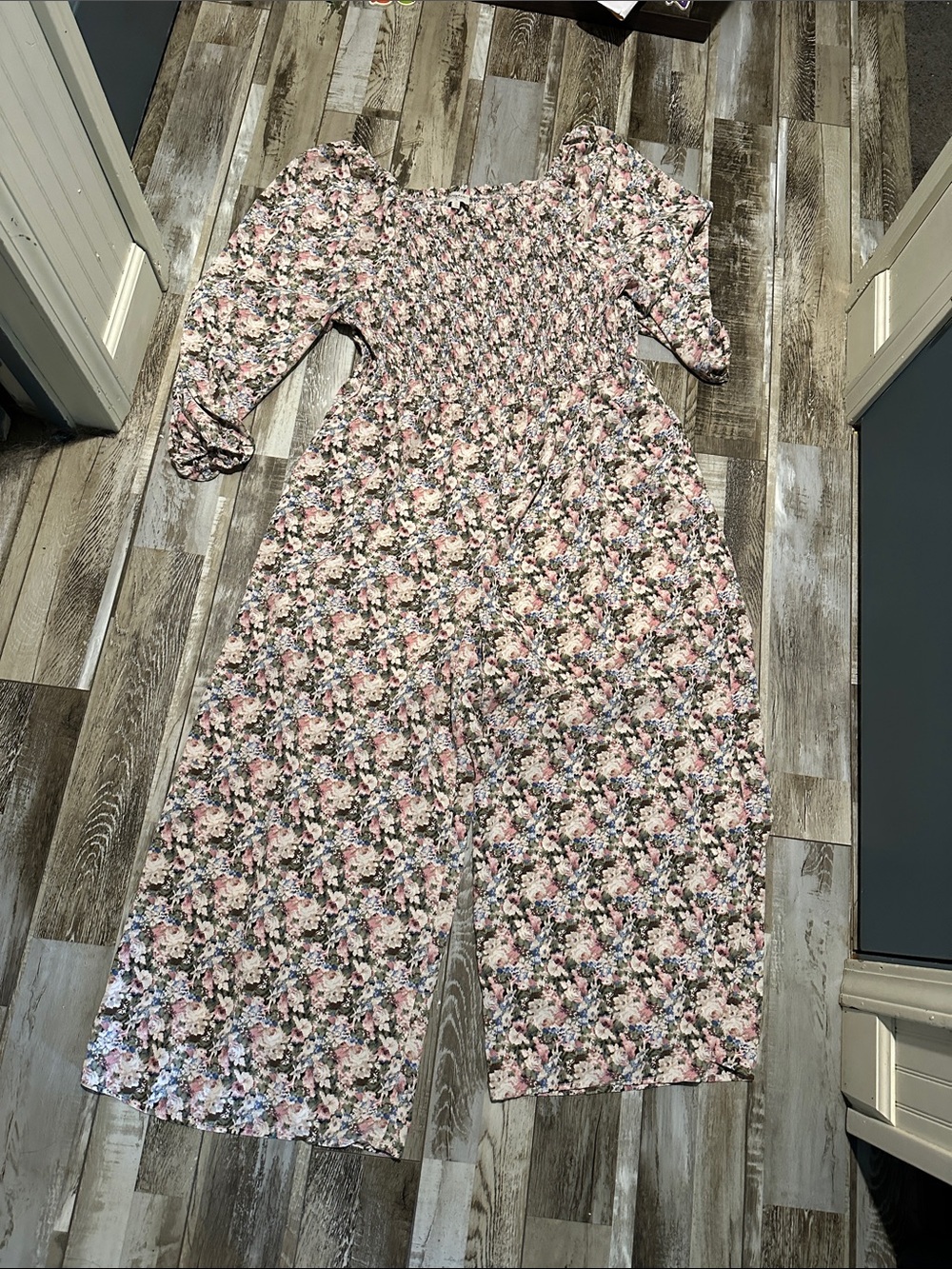 Hayden Los Angeles Smocked Floral Dress — Pink, Green, Blue